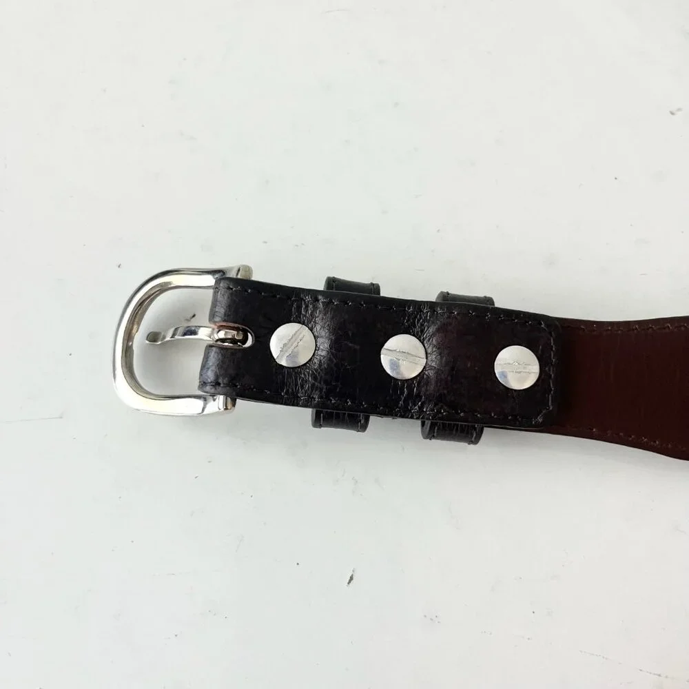 Rod Patrick Boots Mens Western Belt 1.25" Size 36 Taper End Brown Smooth Ostrich - Picture 4 of 12